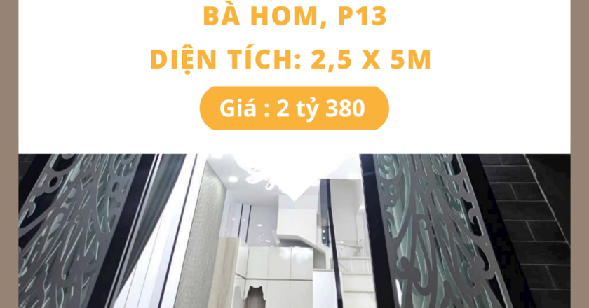 Bán nhà mới xây hẻm 208 Bà Hom, P13, Quận 6 – Gần chợ Phú Lâm, tiện ích đầy đủ